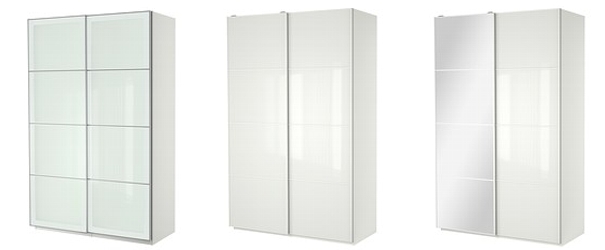 стеклянные и белые двери для шкафов купе ИКЕА