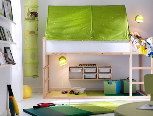 фото дизайна детской икеа с кроватью кура 