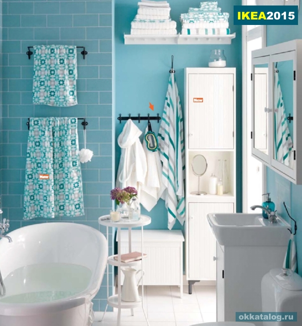голубая ванная  из каталога икеа за 2015 год
